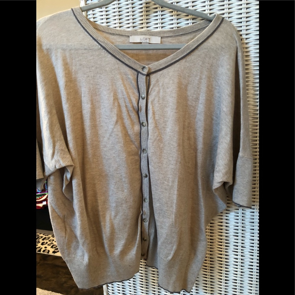 Tan short sleeve cardigan